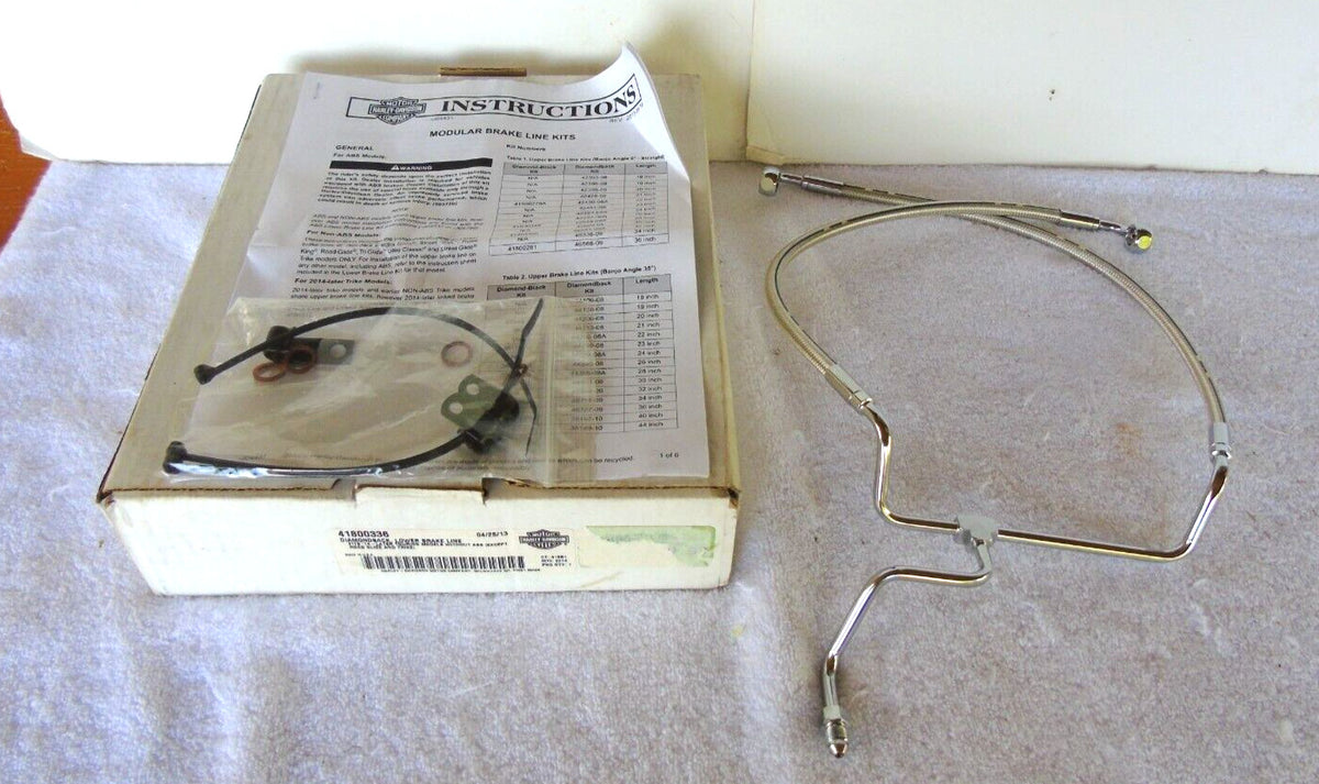 Harley Davidson Softail 2014+ Diamond back Lower Brake Line New OEM # 41800336